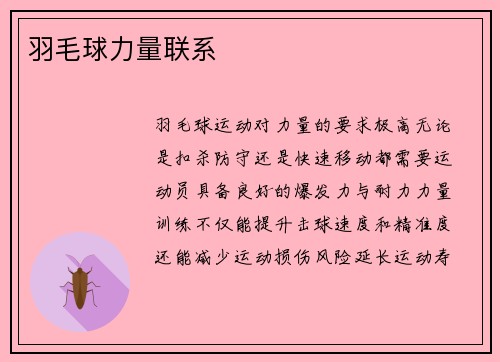 羽毛球力量联系